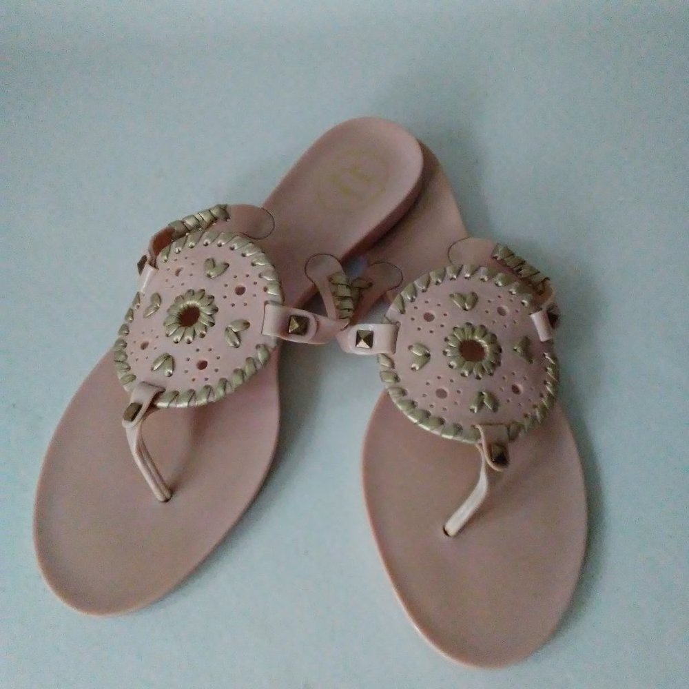 Jack Rogers Georgica Blush/ Tan Jelly Sandals 10